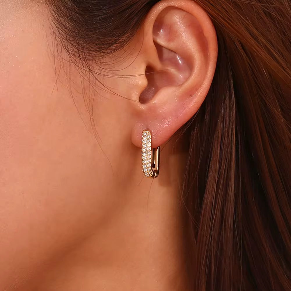 Aro rectangular con strass