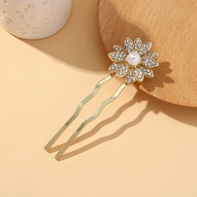 Pinza Flor con brillos