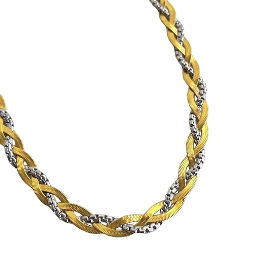 Collar trenzado combinado