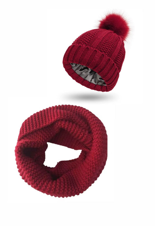 Cuello y gorro pompón