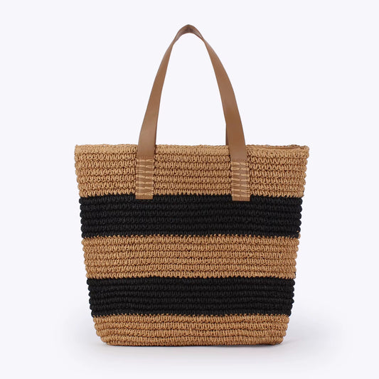 Bolso rafia patron rayado