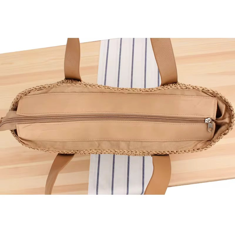 Bolso rafia patron rayado