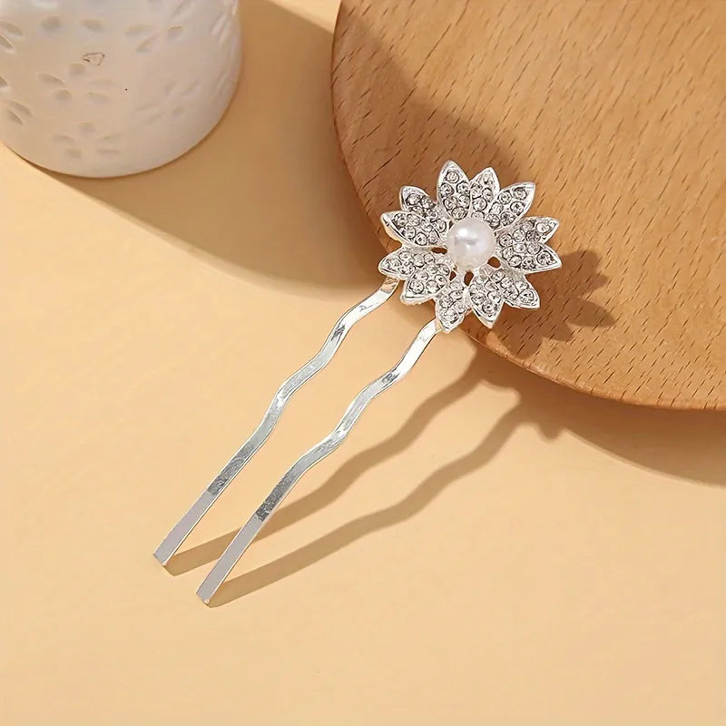 Pinza Flor con brillos