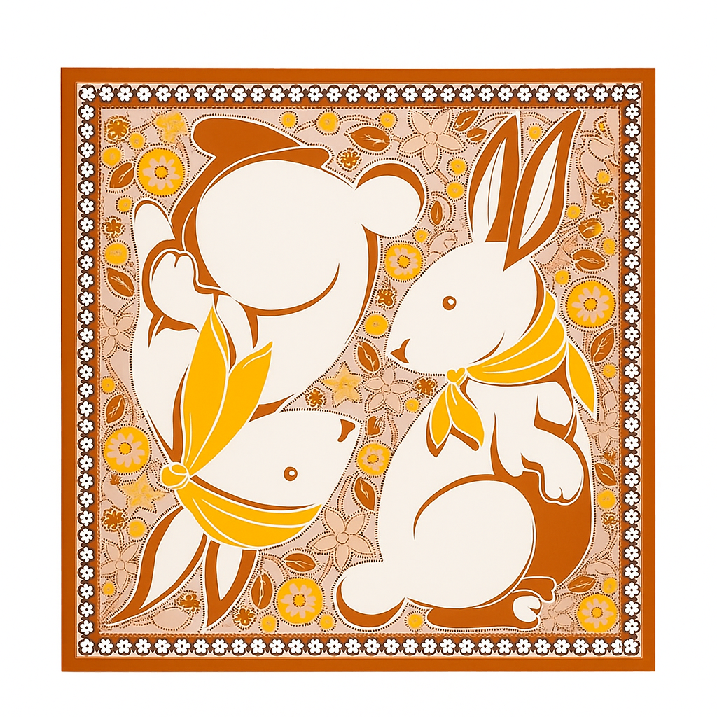 Pañuelo conejos 90x90