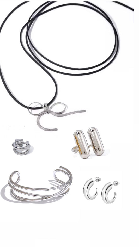 Conjunto Plateado 5 piezas