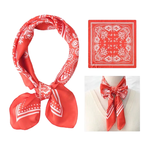 Pañuelo arabescos rojo 70x70