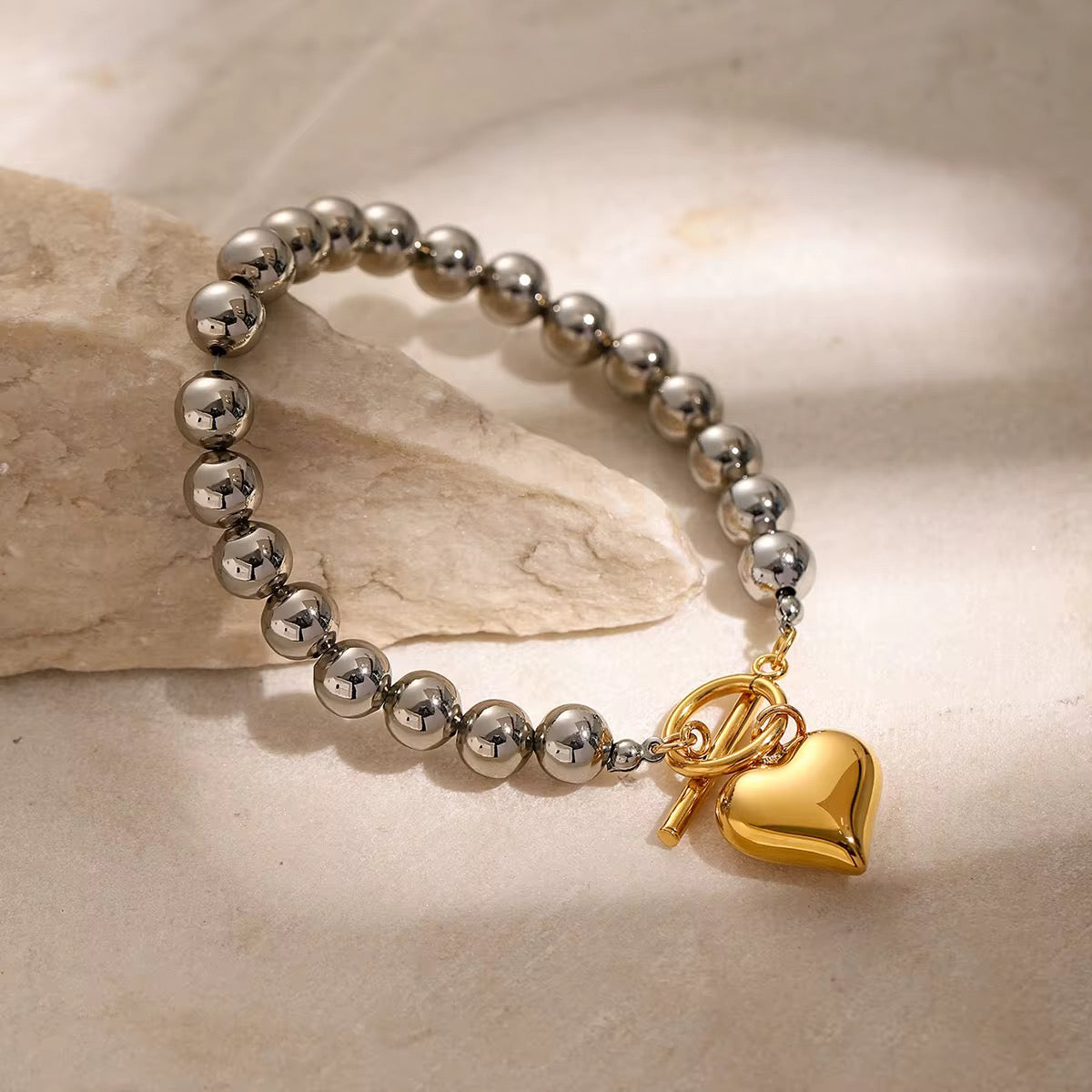 Pulsera combinada corazón
