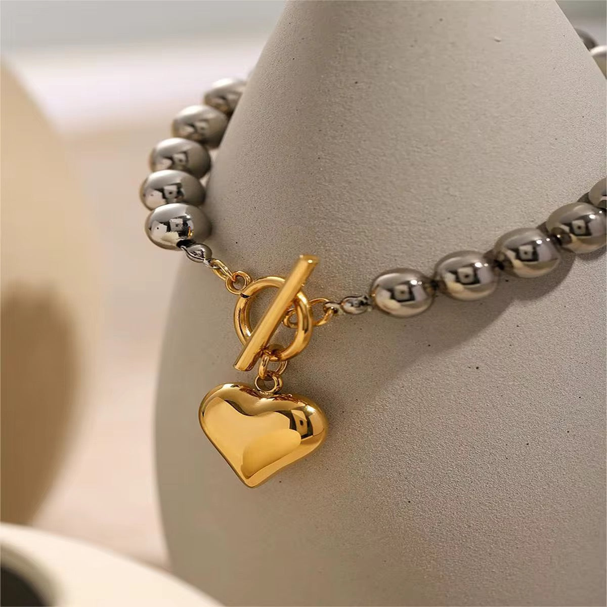 Pulsera combinada corazón