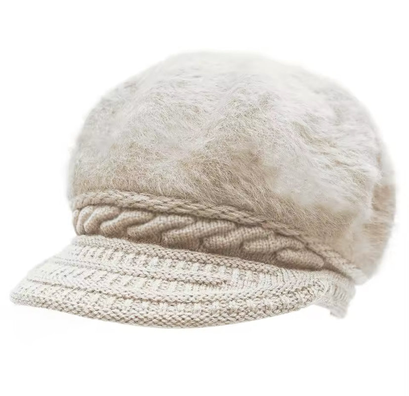 Boina piel con visera