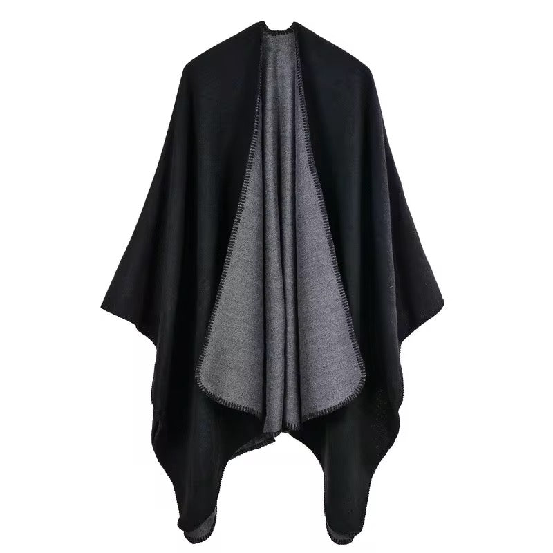 Ruana lisa reversible