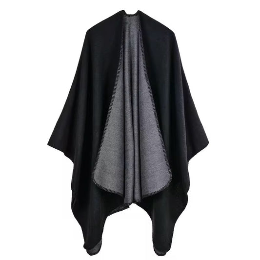 Ruana lisa reversible