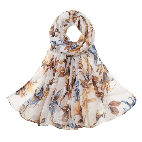 Pashmina flores marrones
