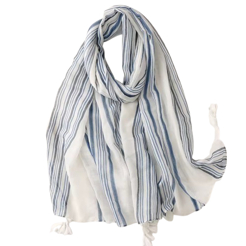 Pashmina rayas azules