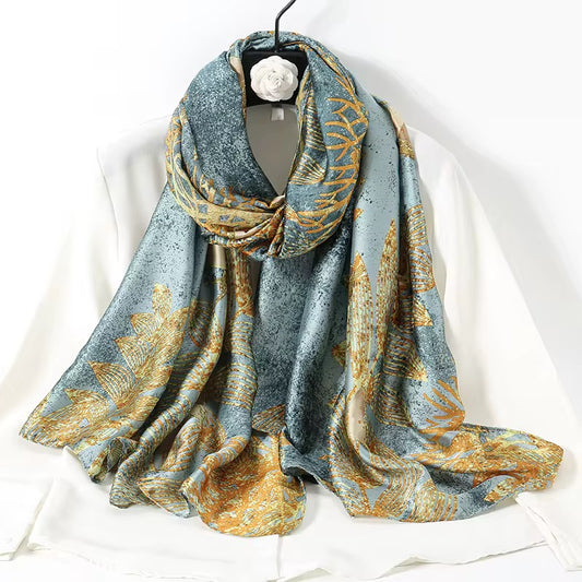 Pashmina saten celeste